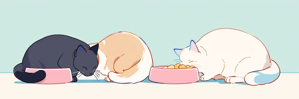 なぜ多頭飼いだと横取り・食べ過ぎが起きやすいのかのイメージ